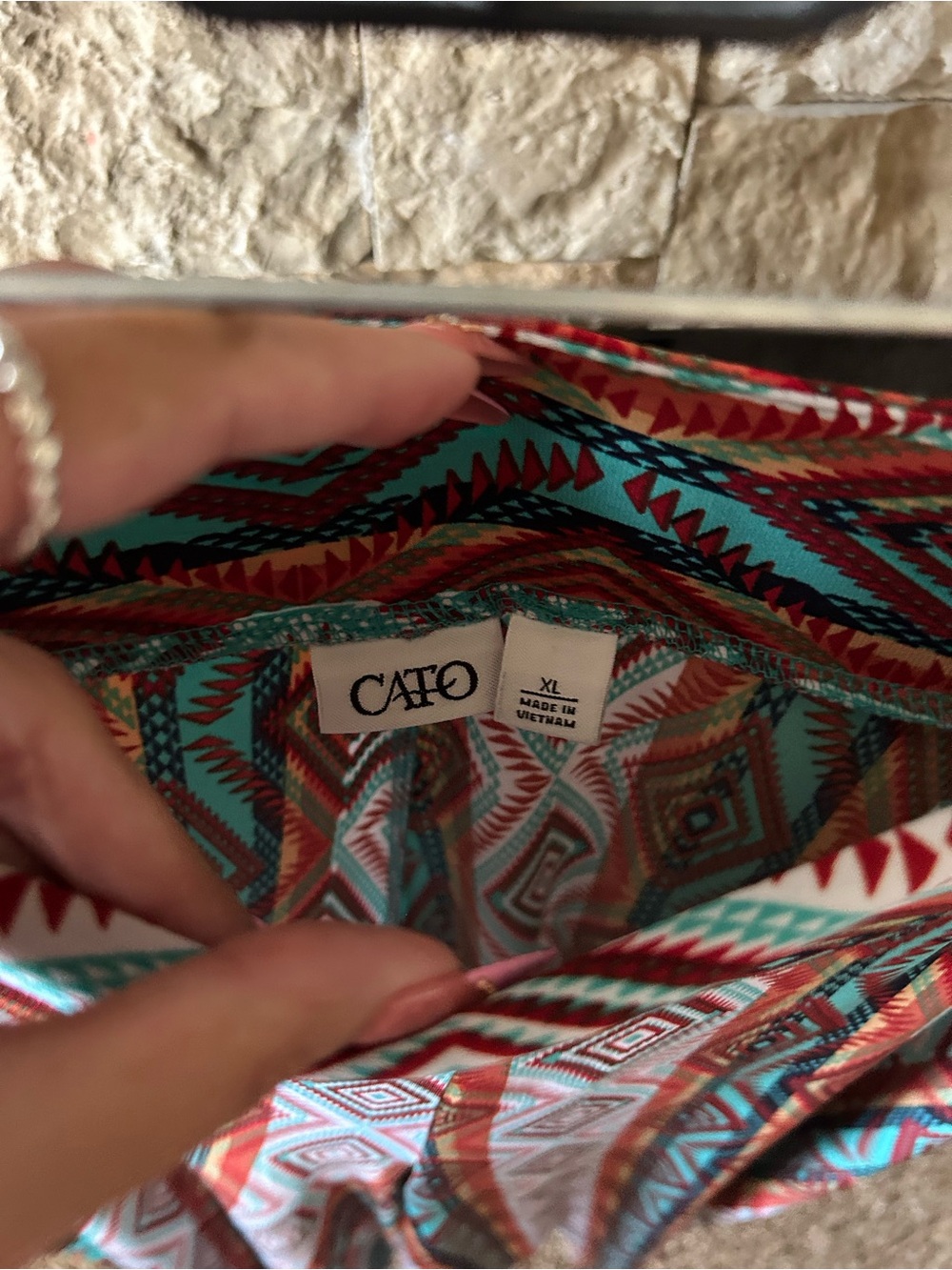 Cato Boho Diamond-Print Wide Leg Gaucho Palazzo - Multicolor - Picture 4 of 4